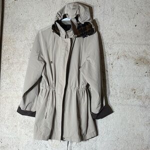 Elegant Tan Hooded Utility Jacket
